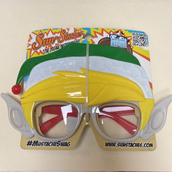 Sun-Stache Sunstache Novelty Christmas Elf Glasses Stocking Stuffer - Picture 4 of 5